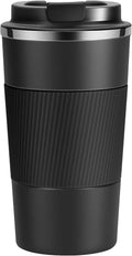 Mug isotherme — sans BPA, en acier inoxydable, isolé, 500ml, noir