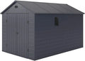 Cabane de Jardin Résine Anthracite 8,9m² avec Structure en Acier