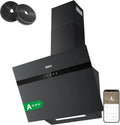 Hotte Inclinée 60 cm Ciarra AS6736HG - Classe Énergétique A+++ - 650 m³/h - Commande Tactile - 3 Vitesses + Boost - Éclairage LED Ajustable - Filtre à Charbon Inclus