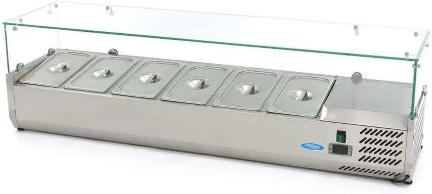 Vitrine réfrigérée 150 cm avec 6 bacs GN 1/3 pour restauration