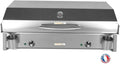 Plancha Électrique Anthea 3600W avec Couvercle et Accessoires - Inox - Thermostat Ajustable - Jusqu'à 16 Convives - Fabrication Française - 87x43x25 cm