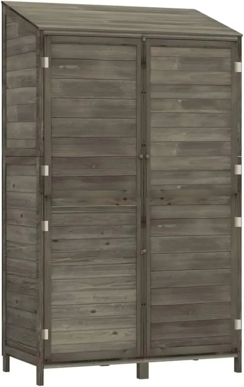 Abri de Jardin en Bois de Sapin Anthracite, Armoire de Rangement 102x52x174,5 cm